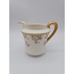 Vintage Haviland Limoges of France Hand Painted Creamer Floral & Gold